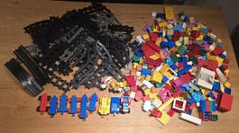Lego Duplo Eisenbahn Schienen und Bausteine Konvolut gebr.