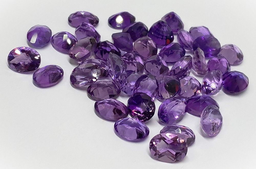 Lot De 6 Cabochons Améthyste Naturelle - 108 Carats, Clarté WS1, Couleur Violet