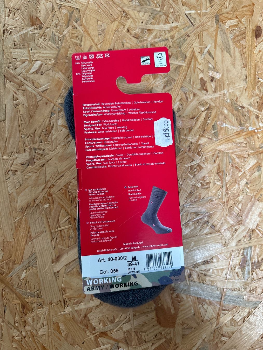 Rohner Calze: Arbeits-/Wandersocken M 39-41 von Rohner – Nuovo e nell'imballaggio originale da Koppigen venduto da Bracher_Mail-House 1