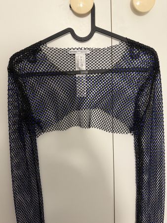 Schwarzes Netzoberteil von Bershka, XS, neuwertig.