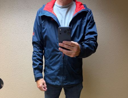 Jack Wolfskin Outdoorjack Gr M, dunkelblau / innen orange