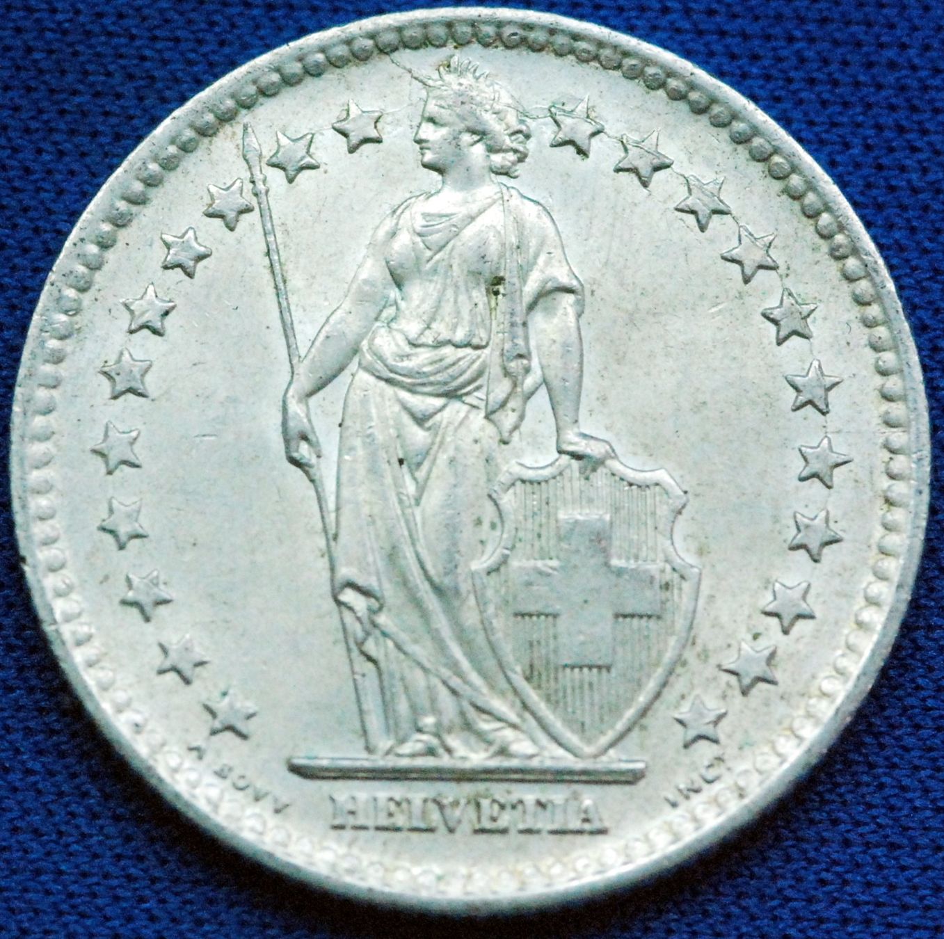 Alle Münzen: Silberner 2.- 1946 / Prägefehler, "Einhorn" – Gebraucht aus Mühlethal von sowato 5