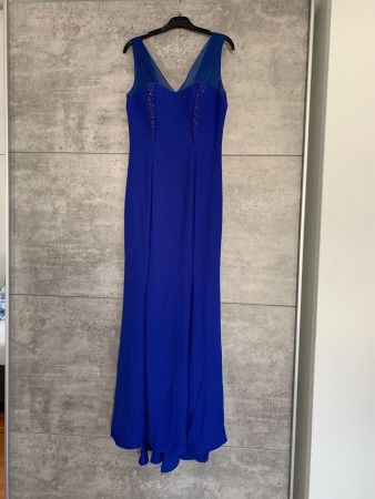 Elegantes langes Abendkleid / Festkleid in Königsblau - Top