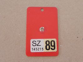 Velonummer Rad Velo Nummer SZ 89 Schwyz 1989 Geschenk