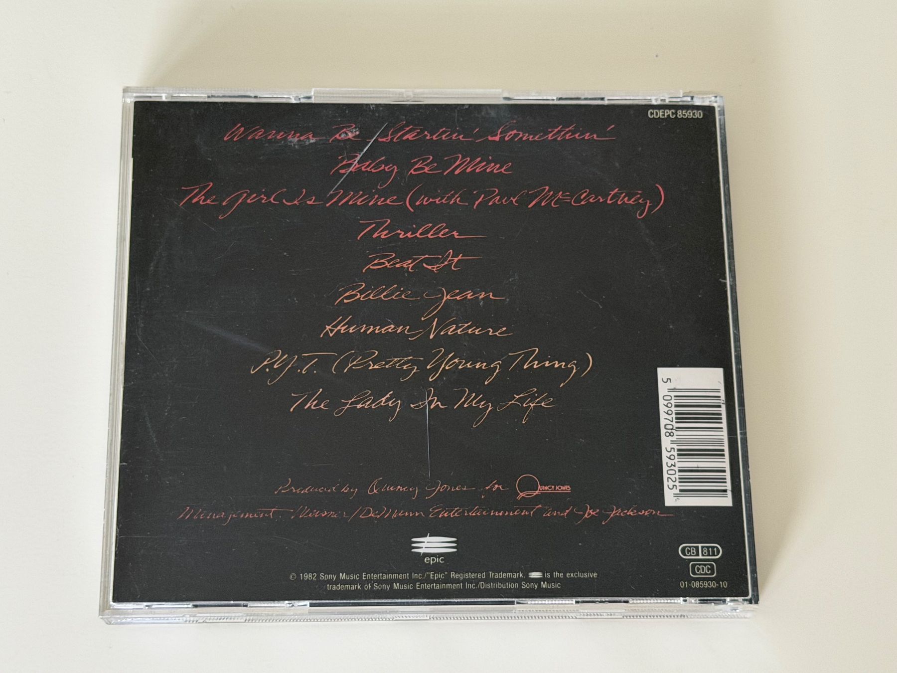 CD: Michael Jackson Thriller Album - Label Epic CD – Usato da Altstätten SG venduto da sheamus 1