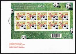 2008 Kleinbogen "Europameisterschaft" Nr. 1275B auf FDC