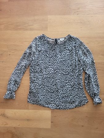 Milano Italy Bluse, Grösse 38, Schwarz/Weiss gemustert