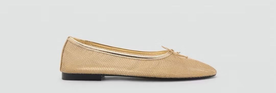 Mango Scarpe da donna: Mesh Ballerinas gold, Mango  – Usato da Uerikon venduto da pink_flamingo 1