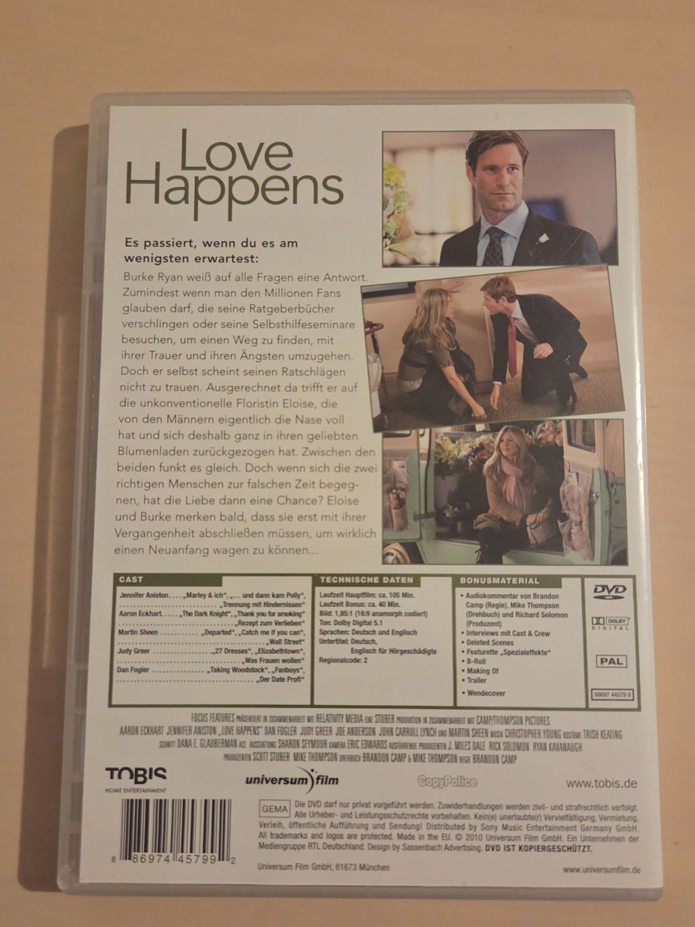 Tutti i DVDs: Love Happens, Jennifer Aniston, DVD – Usato da Liestal venduto da ITOlio 1