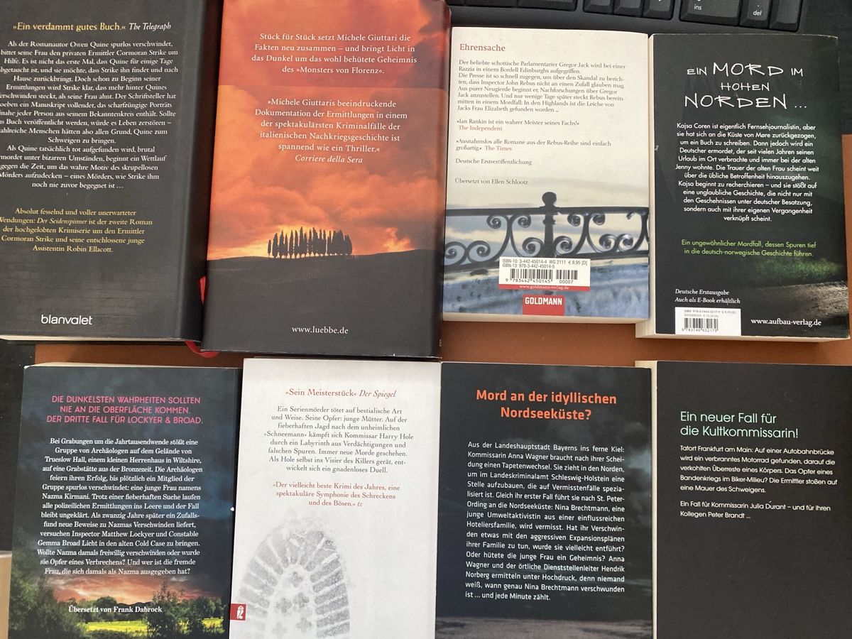Livres: 8 spannende Krimis – D'occasion à Erlinsbach SO par Silverstorm 1