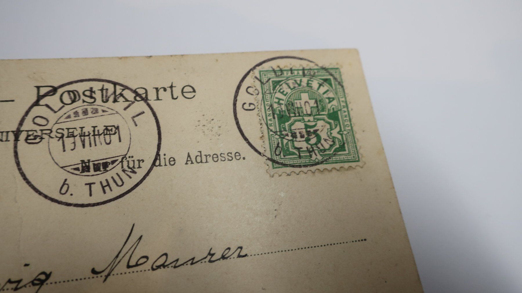 Ansichtskarten: Gruss von Thun !  1901 – Gebraucht aus Cormoret von Pascalll2001 5