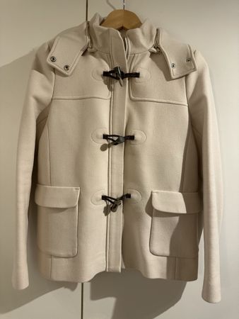 Massimo Dutti Wool Duffle Coat, Size EUR 38, Beige Cream