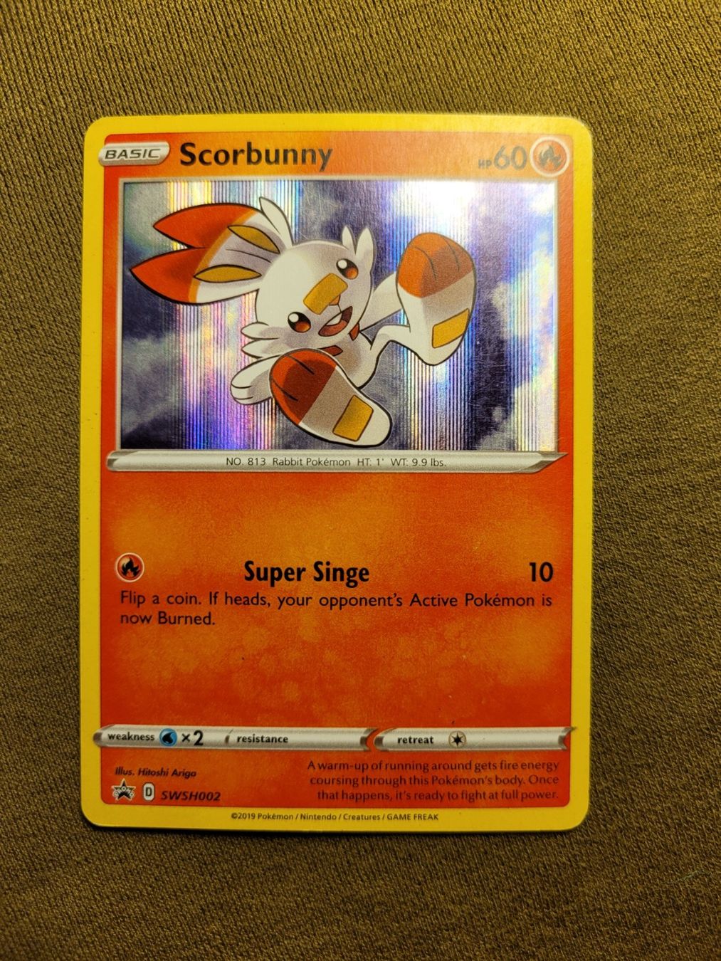 Pokémon Carte collezionabili: Scorbunny 002 SWSH Promo Holo – Usato da Grindelwald venduto da lego9