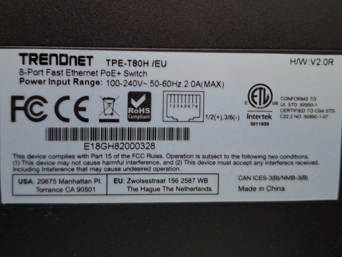 Trendnet Hub & Switch: Trendnet Switch PoE+, 8Port, TPE-T8OH – Nuovo e nell'imballaggio originale da Dübendorf venduto da Rinri 2