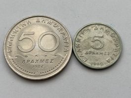 Lot. 2 Münzen Griechenland 1982/1984