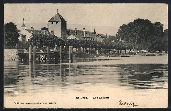 Cartoline postali: AK St-Prex /Lac Léman, Panorama, 1907 – Usato da Berlin venduto da bartko-reher