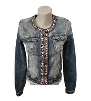 NEU! Jeans Jacke mit Perlen / Bling Bling Gr. XS