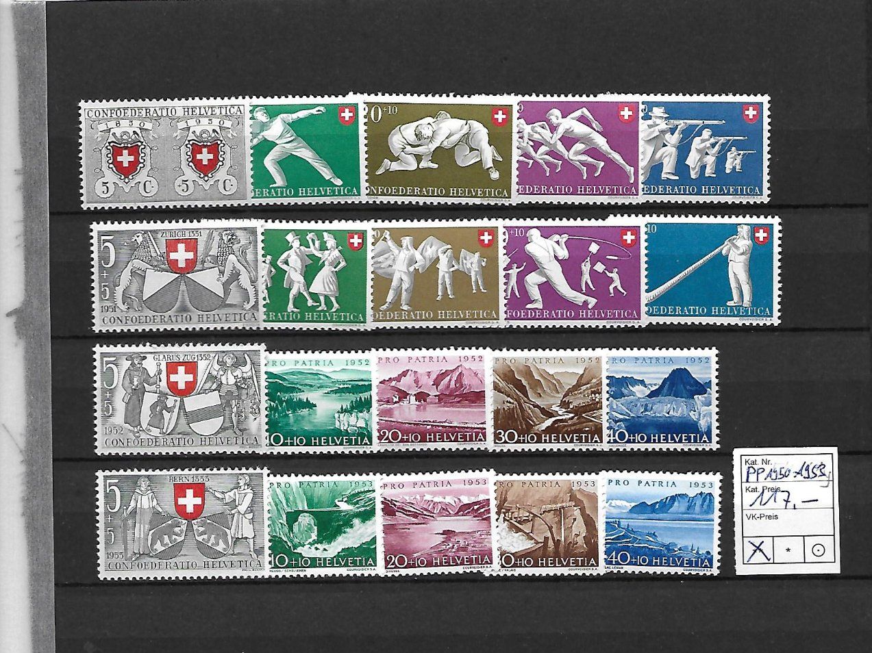 Tous les timbres: PP 1950 - 1953 Kat: CHF 117.- – Neuf (Voir description) à Basel par Ilp