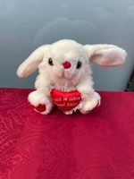 Plüschfigur Hase mit Herz und Liebe Spruch ca. 13cm