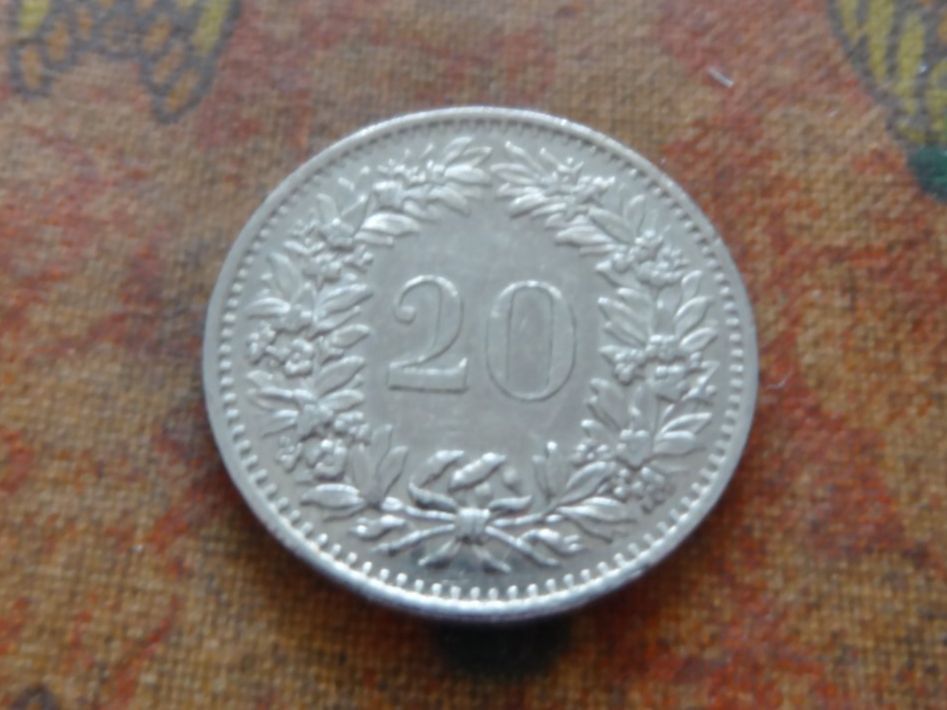Alle Münzen: 20 Rp. 1977 – Gebraucht aus Romanel-sur-Lausanne von Swift13 1