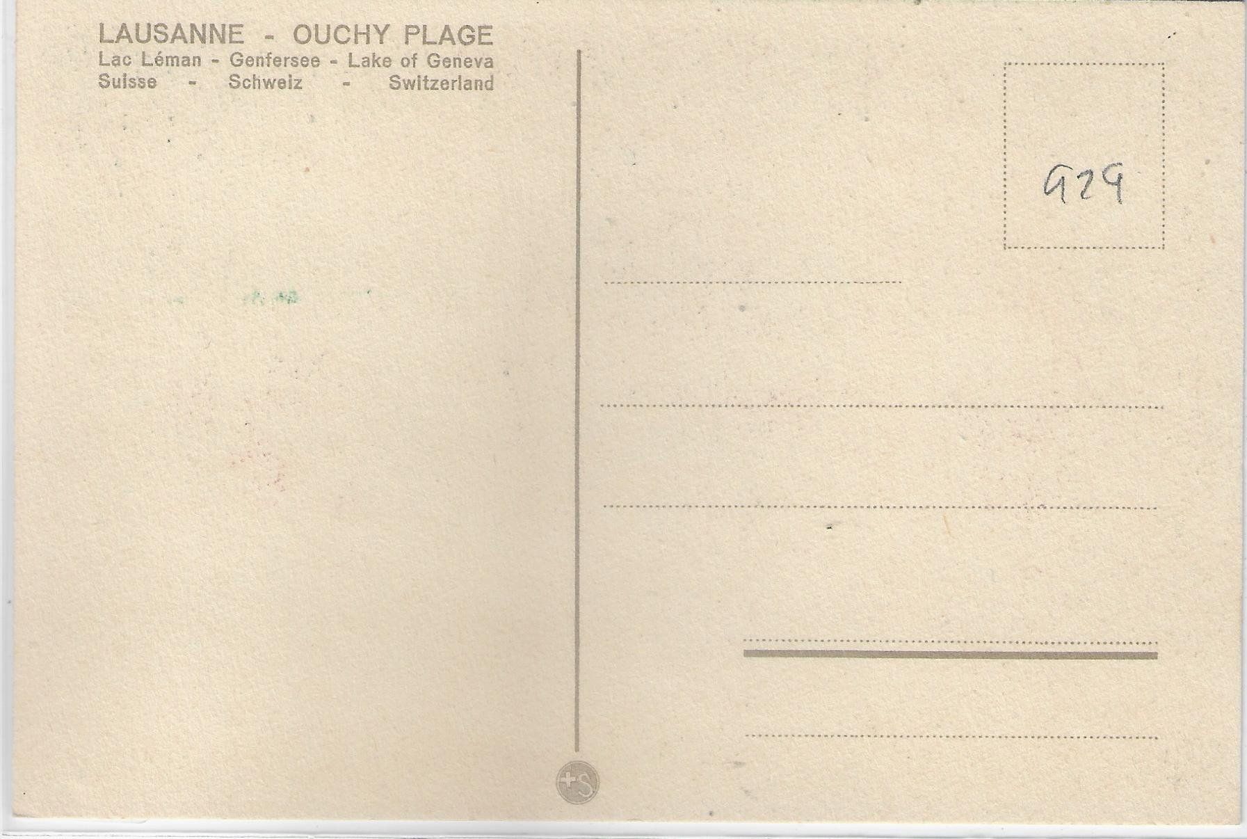 Cartoline postali: Lausanne - Ouchy Plage – Usato da Ettingen venduto da Kartenplanet 1