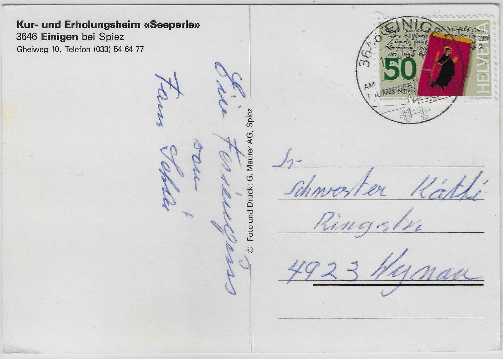 Ansichtskarten: Kur- und Erholungsheim Seeperle Einigen – Antik aus Ettingen von Kartenplanet 1