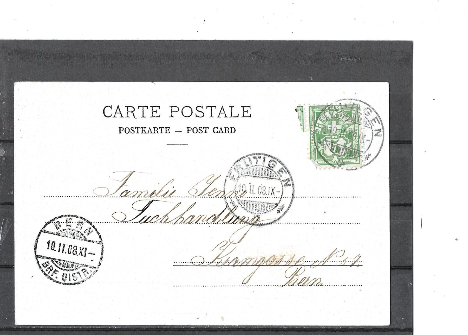 Cartoline postali: BE Frutigen 1908 – Usato da Schocherswil venduto da Wilare 1