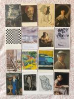 16 AK Kunstkarten, verschiedene Künstler und Epochen