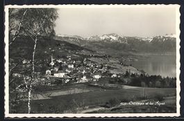 AK Chexbres, Panorama et les Alpes, 1950