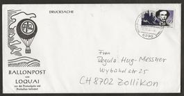 Ballon Schweiz 1986 Deutschland Augsburg Mergenthei Luftpost