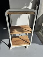 Servierwagen auf Rollen Metall & Holz Vintage
