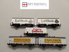 Roco 5x gedeckte Güterwagen Bier Deutsche Bahn DC H0 mit OVP