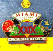 SUPER BOWL XXIX MIAMI JOE ROBBIE STADIUM 5PIN ENAMEL GROSSS