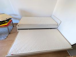 IKEA SLÄKT + 2 Gratis Matratzen, Bett 90x200 mit Unterbett