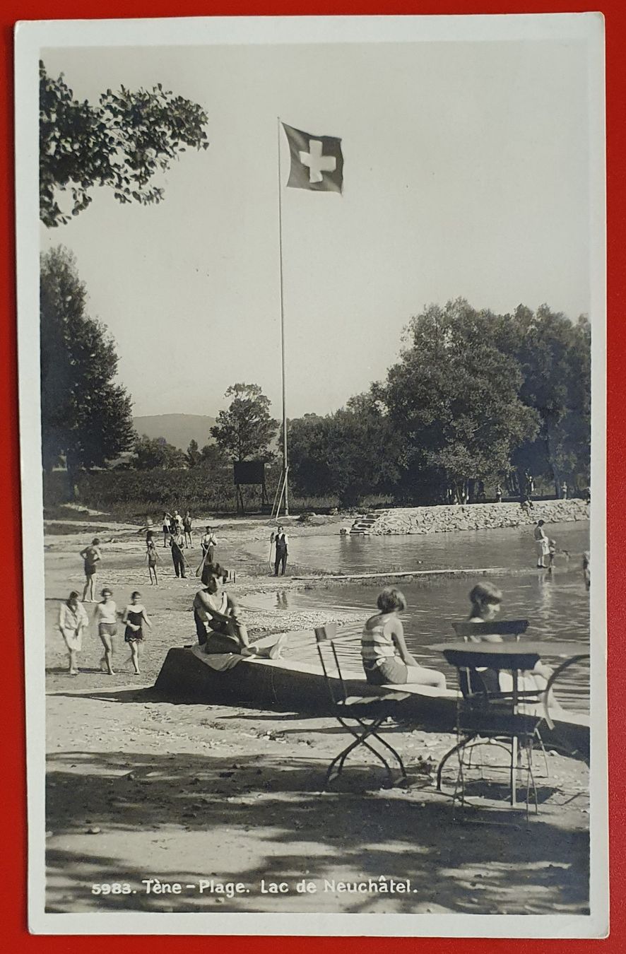 Cartoline postali: Tène - Plage. Lac de Neuchâtel – Usato da Kreuzlingen venduto da Rschweiz1