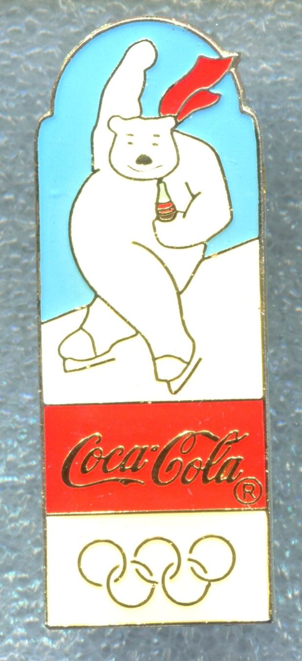 Coca-Cola Plaketten & Abzeichen: Coca Cola  Eisbär  Eisschnelllauf – Gebraucht aus Winterthur von Sammleroase