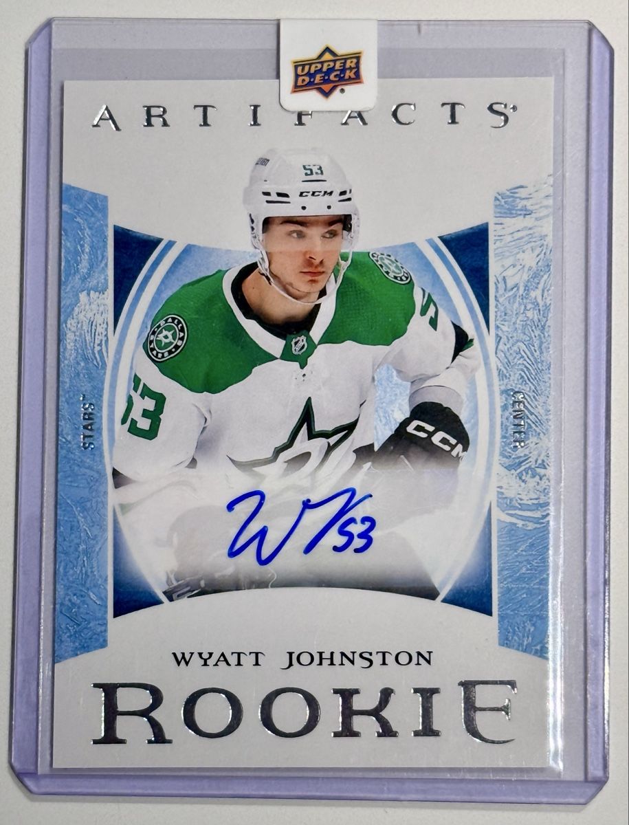 NHL Carte collezionabili: Wyatt Johnston - Upper Deck - Artifacts Rookie signée – Usato da CHÂTEL-ST-DENIS venduto da Grepson