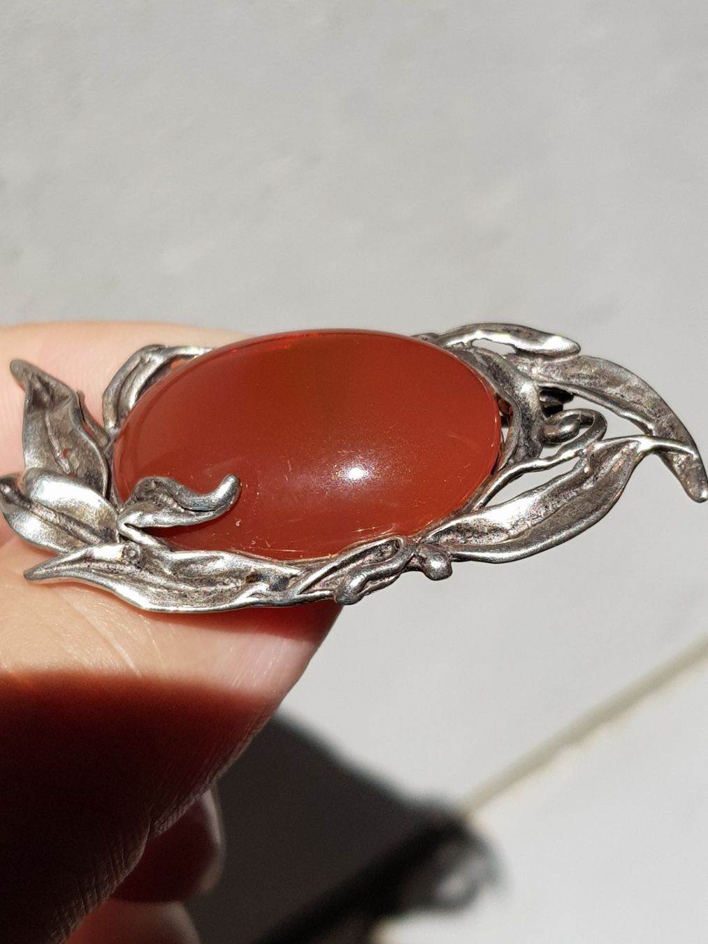 Spille & Fermagli: Jugendstil-Brosche Silber 1920er mit Bernstein – Usato da Lengnau BE venduto da Mango888 3