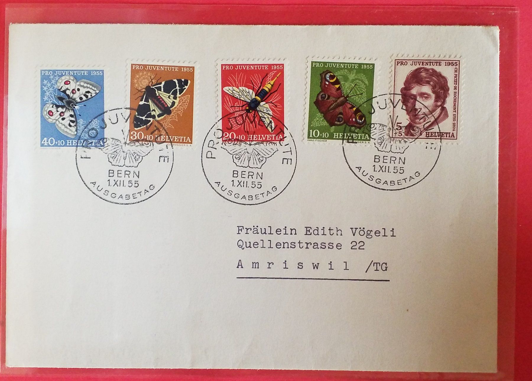 Tutti i francobolli: BJ7) 1955 FDC sauber Brief  Kt. 60.- – Usato da Baden venduto da Eggi