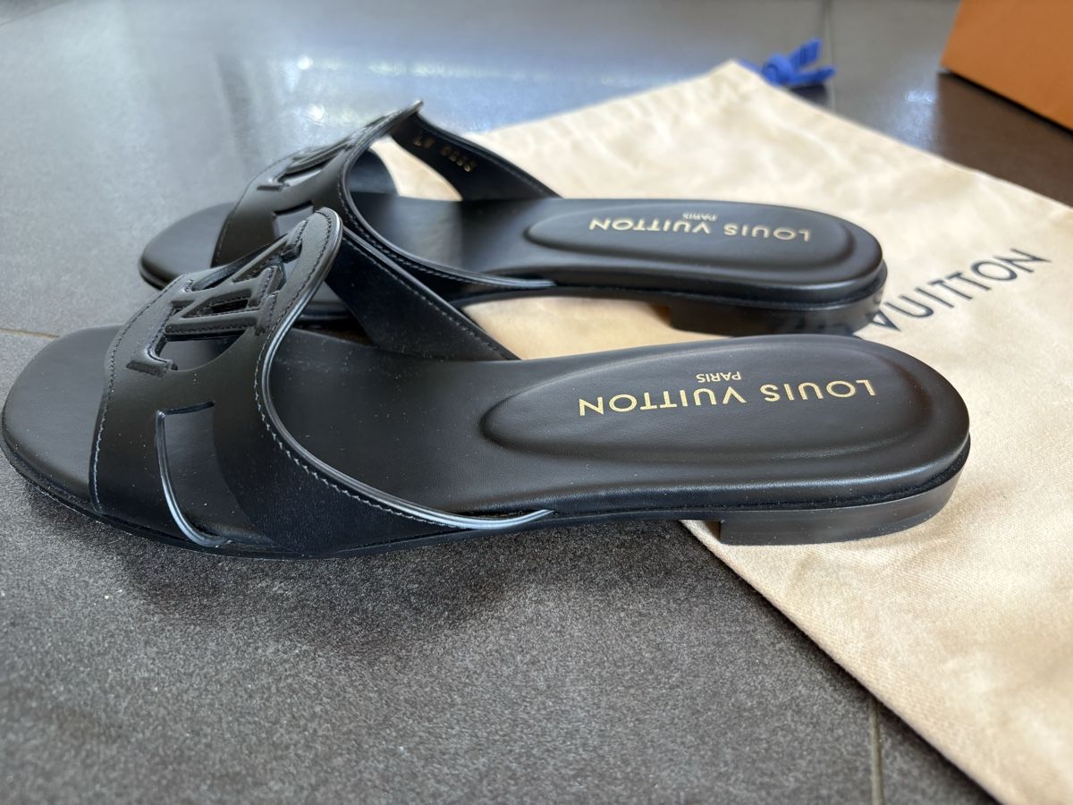 Louis Vuitton Damenschuhe: Louis Vuitton Pantolette 38 – Neu (gemäss Beschreibung) aus Fehren von Frischki 9