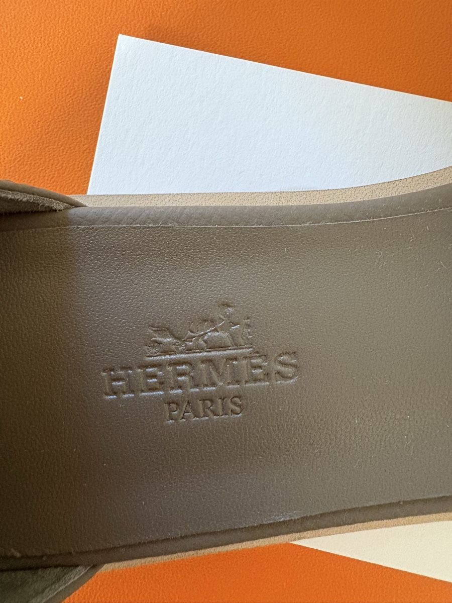 Hermès Scarpe da donna: Hermes Santorini etoupe 37.5 neu – Nuovo e nell'imballaggio originale da Kilchberg ZH venduto da cruella 3