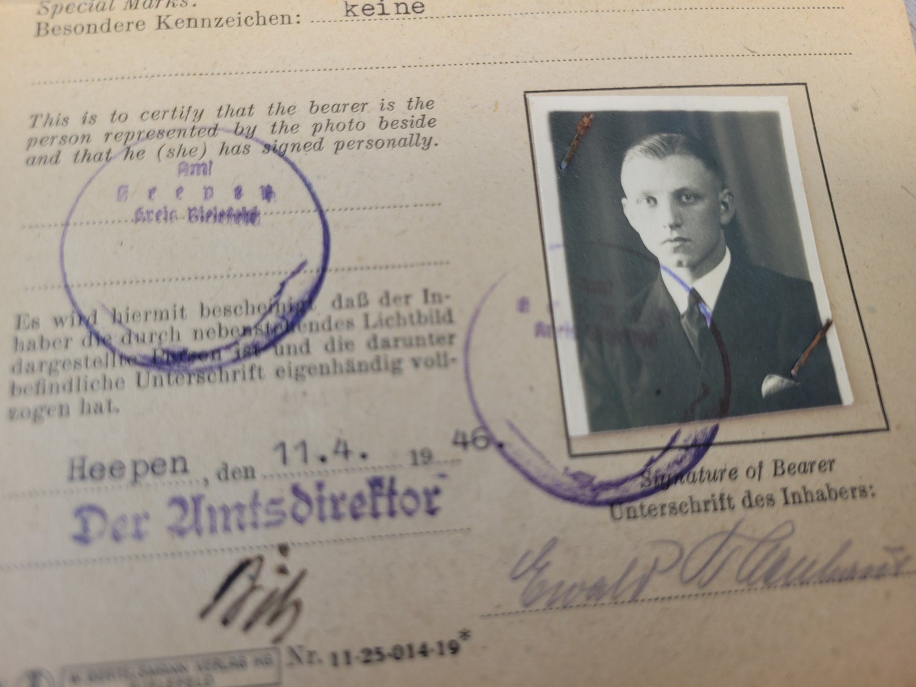 Armi bianche: Gefangenschaft Nachkrieg 1946 – Usato da Kriens venduto da KTP 1