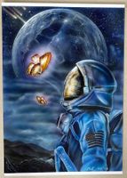 „Astronaut“  handgemaltes UNIKAT, A3, signiert