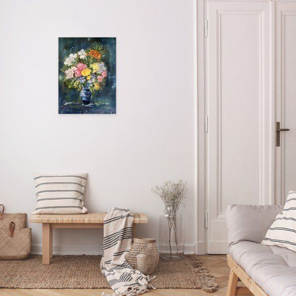 Dipinti: Gemälde Blumenstrauss in Vase – Nuovo (secondo la descrizione) da Cham venduto da Felha 5