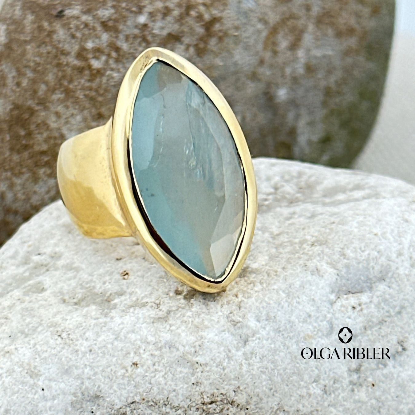 Olga Ribler Anelli: Silber Ring 925 mit Aquamarin Grösse 56 – Nuovo (secondo la descrizione) da Luzern venduto da Schmuckoutlet 7