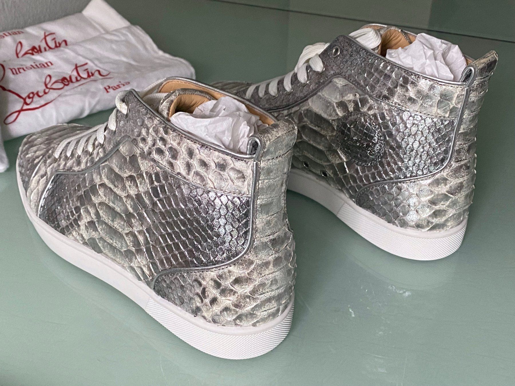 Christian Louboutin Scarpe da uomo: CHRISTIAN LOUBOUTIN Crystals Python Leder Sneakers 43.5 NEU – Nuovo (secondo la descrizione) da Kreuzlingen venduto da kruezbiz 6