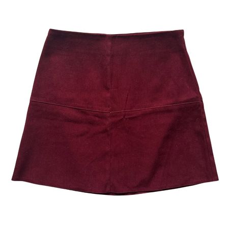 Bordeaux Cord Mini Skirt Minimal Y2K S