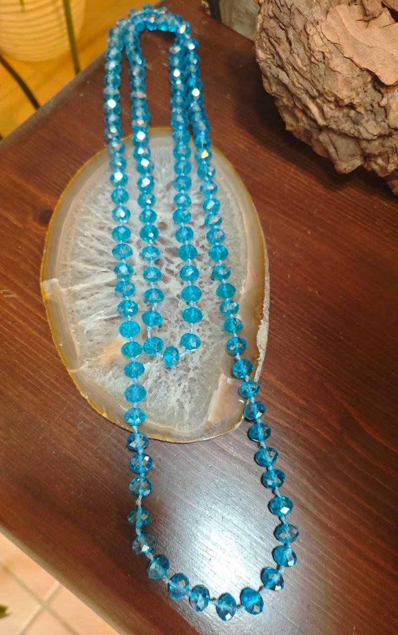 Catenine: SCHÖNE GLASKRISTALLKETTE 63 cm. LANG, FACETTIERT – Nuovo (secondo la descrizione) da Weiningen ZH venduto da actera 7