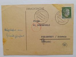 DR - ZENSUR - Drucksache - SONNEBERG 20.3.44 > PORRENTRUY