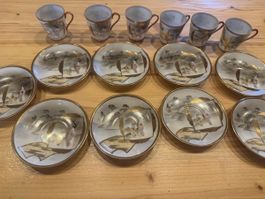 Service à Thé Porcelaine Kutani Japon –15 Pièces
